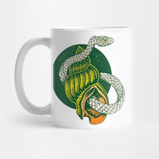 Green Snake and Shell View Mug